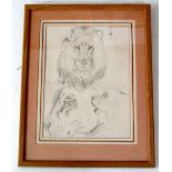 A double sided sheet of pencil studies of a lion, understood by the vendor to be attributed to P G