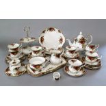A quantity of Royal Albert Old Country Roses pattern wares comprising tea pot and stand, two tier