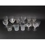 A mixed quantity of antique and later glasses to include ale glasses and others