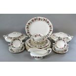 A collection of Royal Worcester Tulip pattern dinner wares comprising a tureen and cover, a