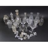 Good collection of antique and later glassware to include sundaes, decanters, other vessels, etc