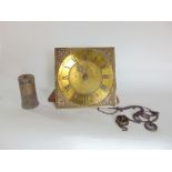 Antique brass faced longcase clock 30 hour movement and dial by John Coates of Cirencester, with