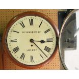 Single fusee wall clock, the dial signed Jabs School bred & Co, London with painted Roman numerals