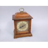 Small mahogany cased bracket style clock with wind up movement inscribed Rotherham, 20 cm high