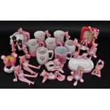 A quantity of Pink Panther figures and ornaments, mugs, photograph frames, money bank, etc