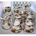 A quantity of Royal Albert Old Country Roses pattern wares comprising coffee pot, milk jug,