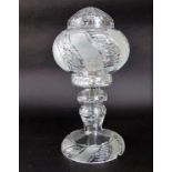 A good cut glass table lamp, 35cm high