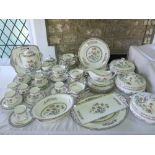 A quantity of Wedgwood Kutani Crane pattern wares including three tureens and covers, oval meat