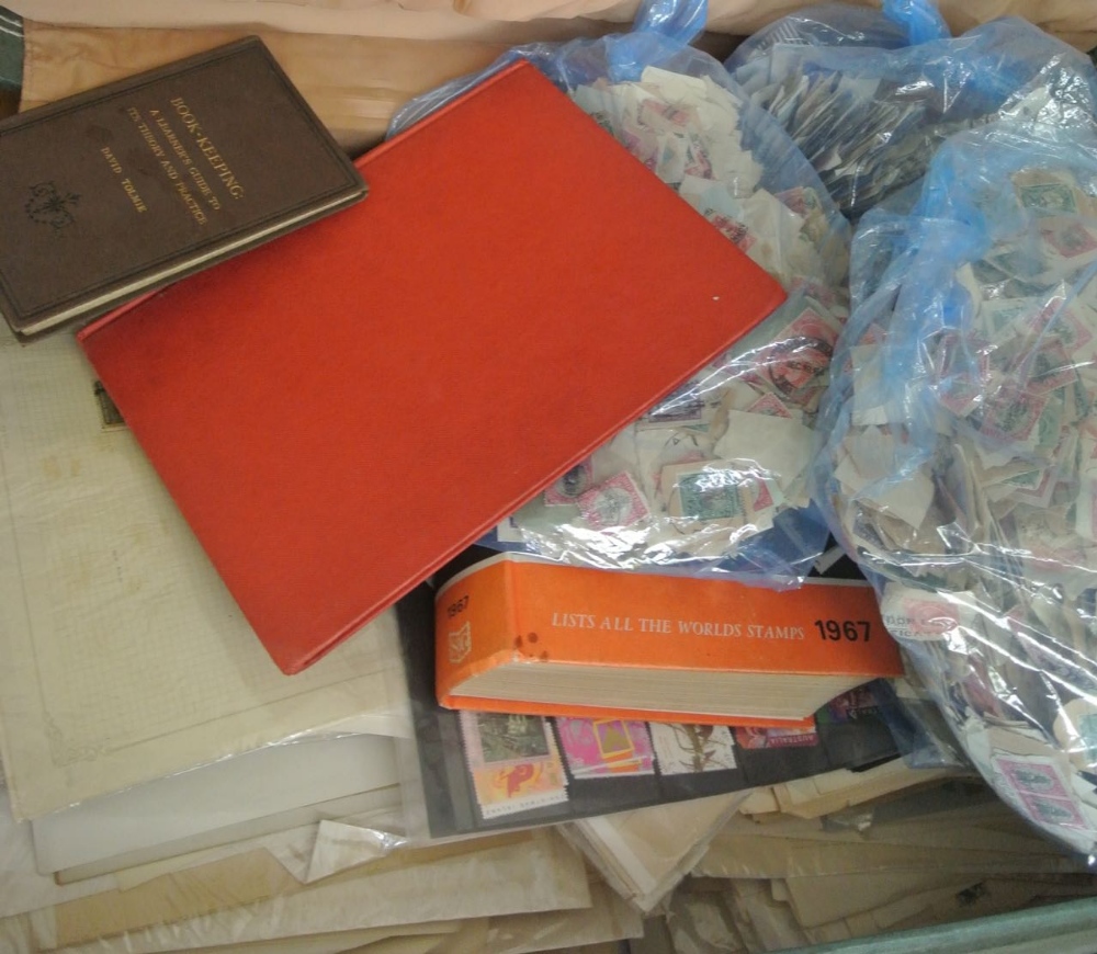 A suitcase containing a n extensive collection of loose unsorted world wide stamps (4 bags) together - Image 2 of 2