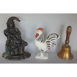 Cast iron door stop in the form of Mr Punch together with a further door stop in the form of a