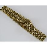 An 18ct brick link bracelet, 19cm approx, 24.5g