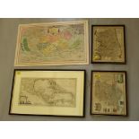 A collection of 19th century and other maps including Hertfordshire, Middlesex, Staffordshire, etc