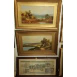 A pair of 19th century oil paintings of rural landscapes by George Jennings - signed, labels