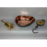 A Salter Spring Balance Class III Scales, with copper tray and vast collection of weights,