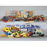 A mixed toy lot to include a collection of Britain's figures and die cast vehicles; together with