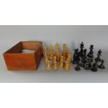 A good Staunton type chess set in games box