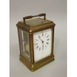 A good W Benson Ltd French repeater carriage clock, striking on a gong, gilt brass case, 14cm