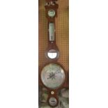 A mahogany and box wood inlaid barometer thermometer by P & A Cicerige of London, 95cm high