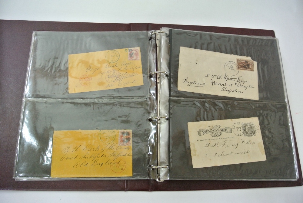 An album containing approx 58 USA postal items mostly addressed to England, dating from the late - Bild 2 aus 3