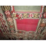 Antique flat weave Kelim floor rug, 180 x 140 cm