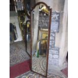 A good quality Georgian style full length dressing mirror with bevelled edge plate within a