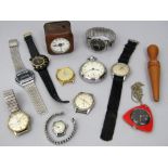 A mixed collection of 1950s and later vintage watches to include Sekonda Deluxe 18 jewel bracelet