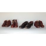 A mixed lot to include a collection of children's leather clogs of good quality together with a