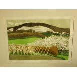 A 20th century signed coloured limited edition screen print by Anne Rooke - The Bluebell Hill, Kent,