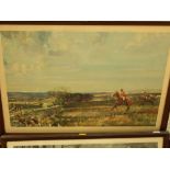 Two coloured prints of hunting scenes after Michael Lyne - The Cotswold at Shipton Oliffee, The