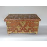 Interesting oak and studded coffer bach type box, 47cm long