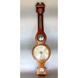 A mid 19th rosewood wheel barometer with silvered dials - P Bordessa of Chester