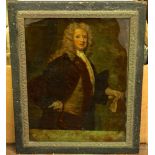 An 18th century coloured engraving on glass, portrait of Robert Wilks Esq, 34 cm x 24 cm, framed