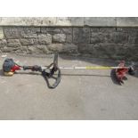 A Kawasaki petrol garden strimmer, model number KBL23A, together with a Solo multimot hedge