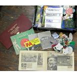 A box containing a collection of sport ephemera including FA Year Book 1960/61, QPR season
