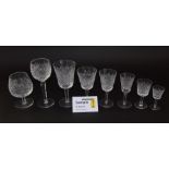 A large collection of Waterford Alana pattern glassware to include wine glasses, rummers, goblets,