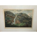 Two early 19th century coloured topographical engravings after J Smith - The Great Fall of the