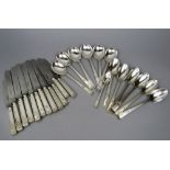 Collection on Elkington Silver plate flatware, comprising six dinner and desert knives, forks and