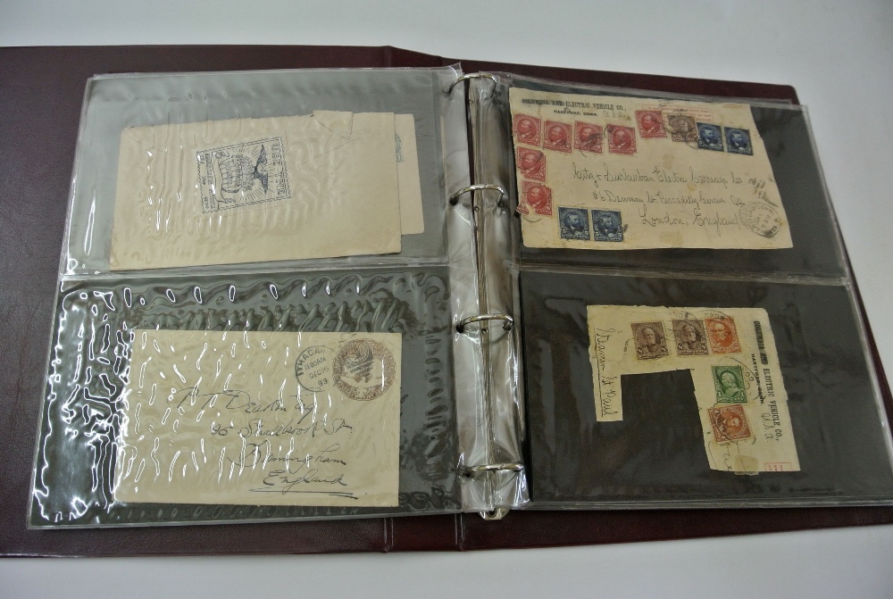 An album containing approx 58 USA postal items mostly addressed to England, dating from the late - Bild 3 aus 3