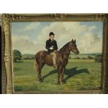 * Dale (20th century) - study of a young girl on her prize pony holding a trophy, signed and dated