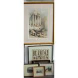 After David Roberts (1796 - 1864) - 'Baalbeck' colour print, 51 x 35cm; together with collection