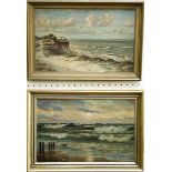 B* Sander/Syth (early 20th century) - a pair of marine landscapes, signed, oil on board, 90 x