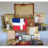A large collection of military related items to include trench art, flags, books, literature and
