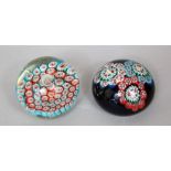 Murano glass paperweight fitted with various Millefiori canes, signed Murano & Luntta to base,