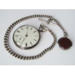 An early Victorian silver pocket watch by Dell of Bristol, the dial inscribed 135, with subsidiary