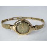 Vintage ladies 9ct Rolex Tudor wristwatch, with yellow metal floral bracelet