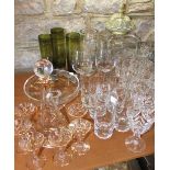 A mixed collection of glassware to include various goblets, rummers, tumblers, etc; together with