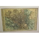 A mixed lot to include two maps 'Plan of Leeds' & 'plan of Sheffield' five sepia etchings, three