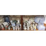 A collection of ceramics including a Copeland & Garrett blue and white printed tureen cover and