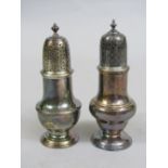 Matched pair of baluster castors, one maker Richard Palmer?, London 1768, the other hallmarked