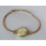 9ct Rotary ladies cocktail watch on 9ct chain bracelet, 30 grams gross